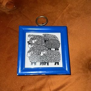 Tiny 4 inch vintage sheep picture